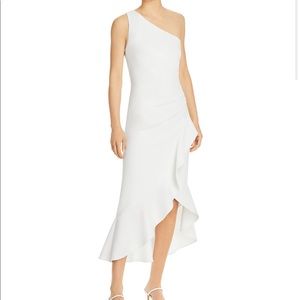 NWT Aqua white off the shoulder cocktail gown